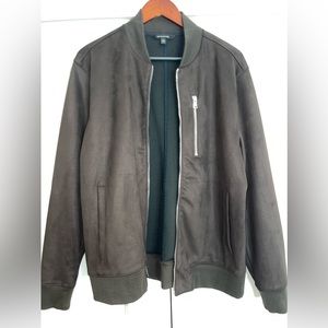 Banana Republic Vegan Suede Brown Bomber Jacket Size L